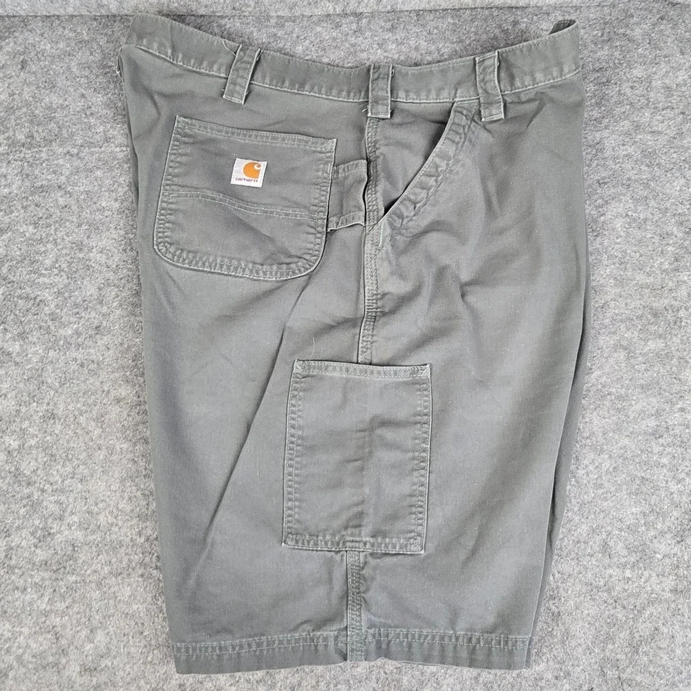 Carhartt Mens B147 FAT Gray Canvas Carpenter Workwear Shorts Original‎ Fit Sz 42
